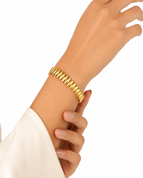 Gold Leaf Twist Bangle