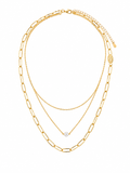 Gold Layered Pearl Necklace Set