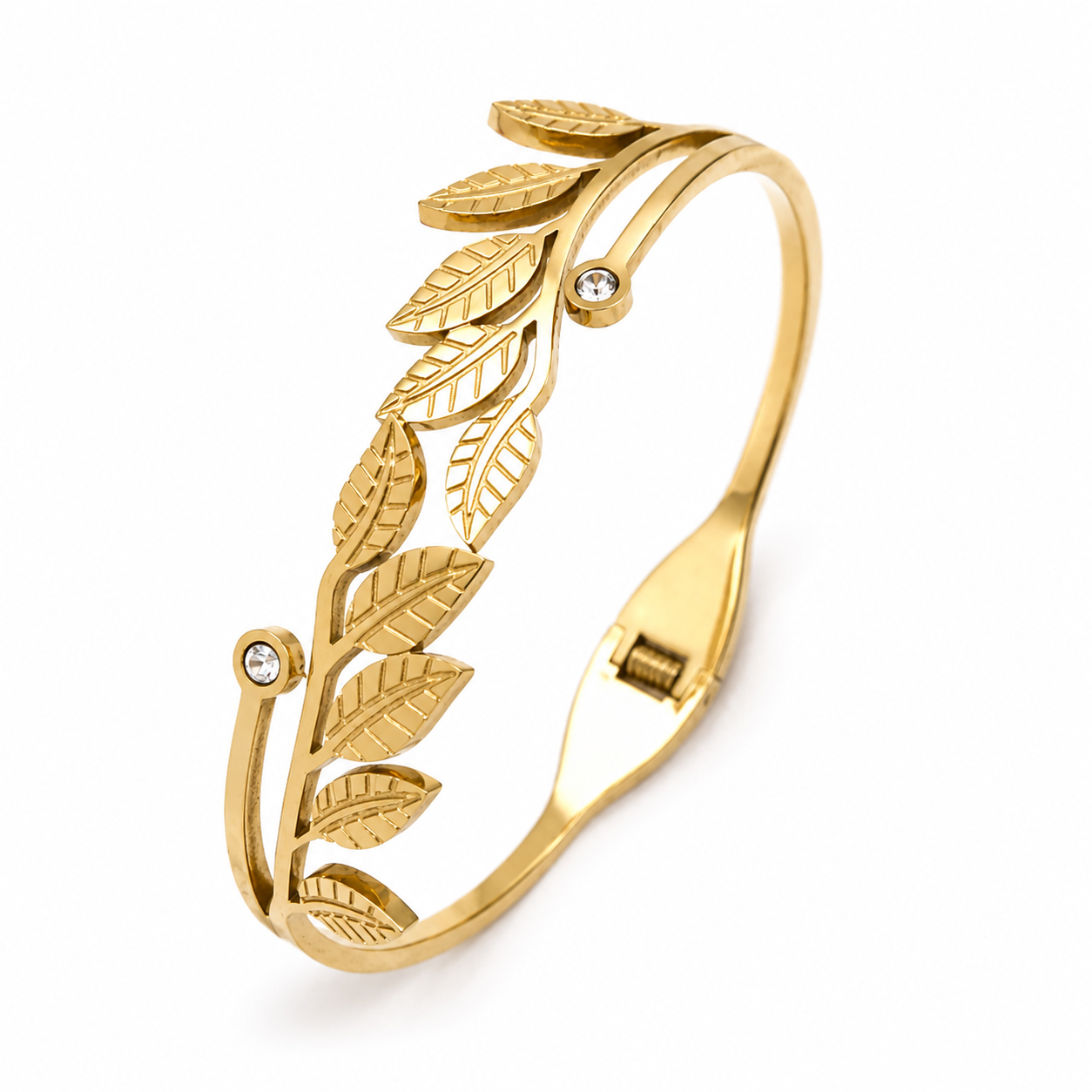 Gold Leaf Vine Cuff Bracelet