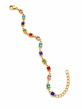 Multicolor Gemstone Chain Bracelet
