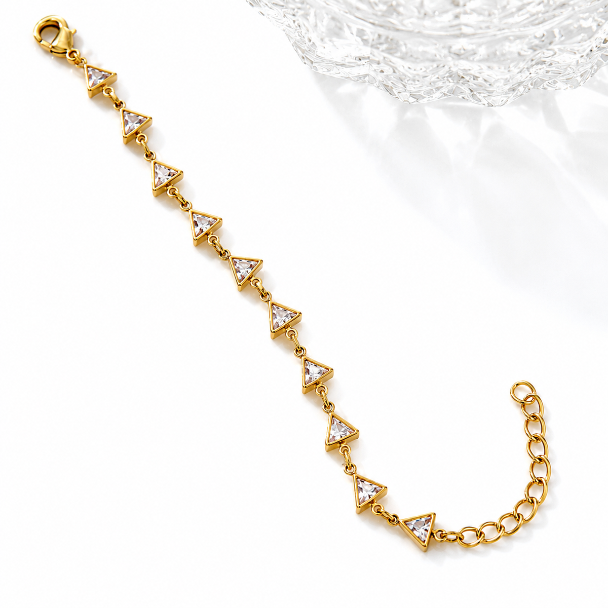 Gold Triangle Crystal Bracelet