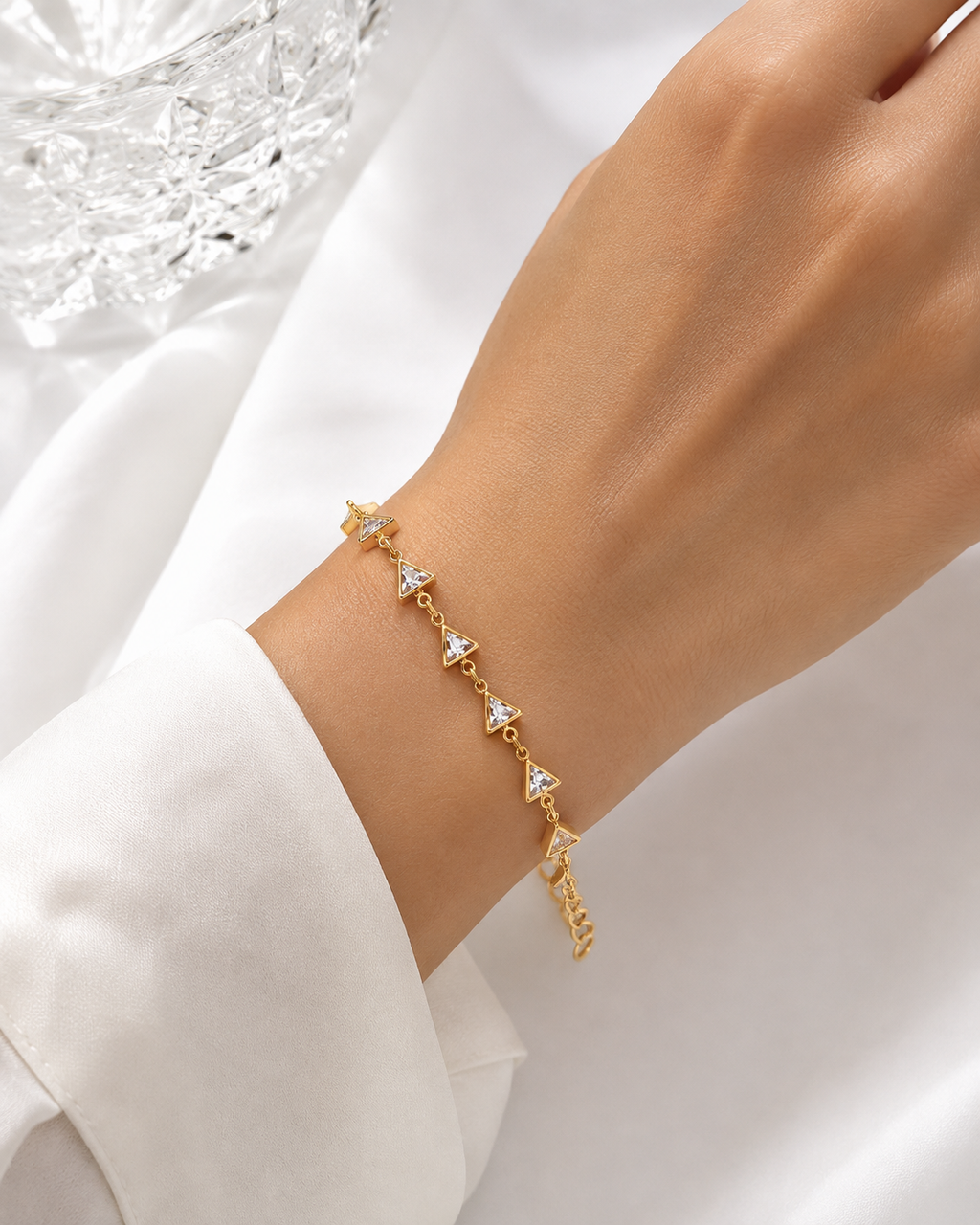 Gold Triangle Crystal Bracelet