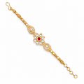 Gold Floral Ruby Bracelet