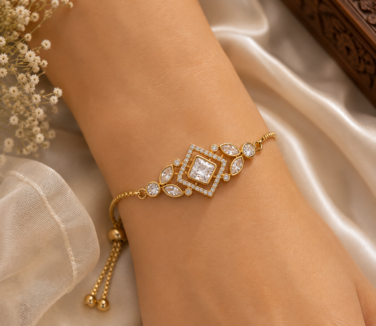 Gold Geometric Crystal Bracelet