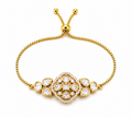 Gold Floral Crystal Bracelet