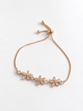 Rose Gold Floral Crystal Bracelet